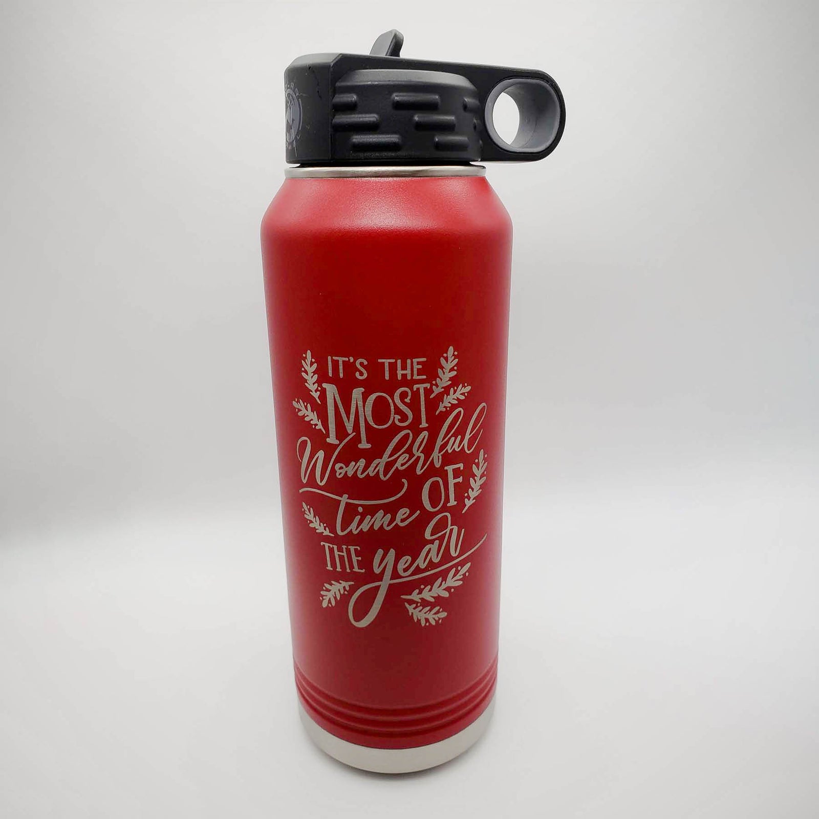 It's the Most Wonderful Time of the Year - Christmas ENgraved Polar Camel 32oz Water Bottle Red - Sunny Box