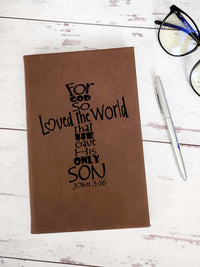 Personalized Engraved Journal Dark Brown by Sunny Box
