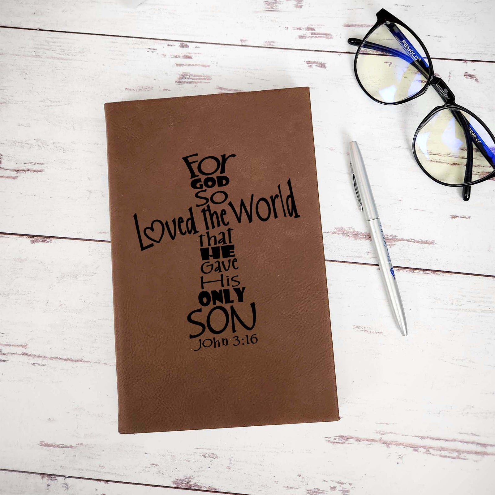 Personalized Engraved Journal Dark Brown by Sunny Box