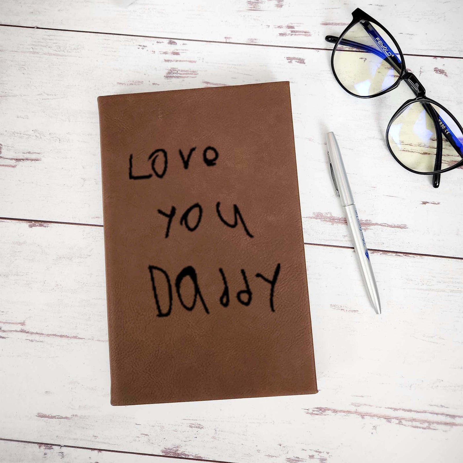 Personalized Engraved Journal Dark Brown by Sunny Box