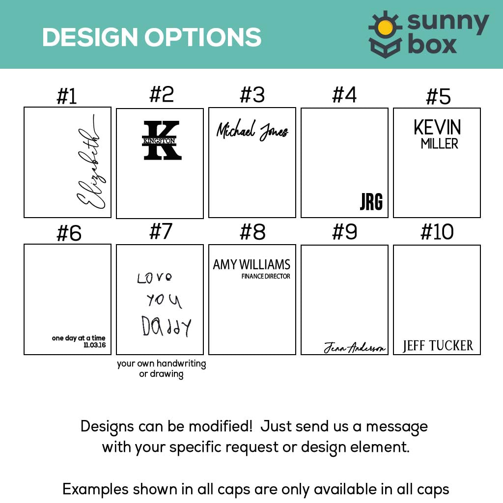 Personalized Engraved Journal Design Options