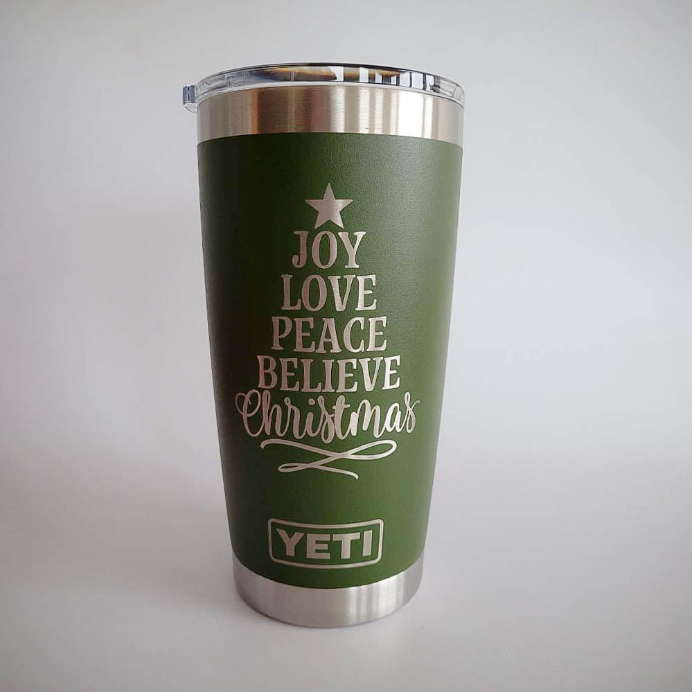 Joy Love Peace Believe - Christmas Engraved YETI Tumbler