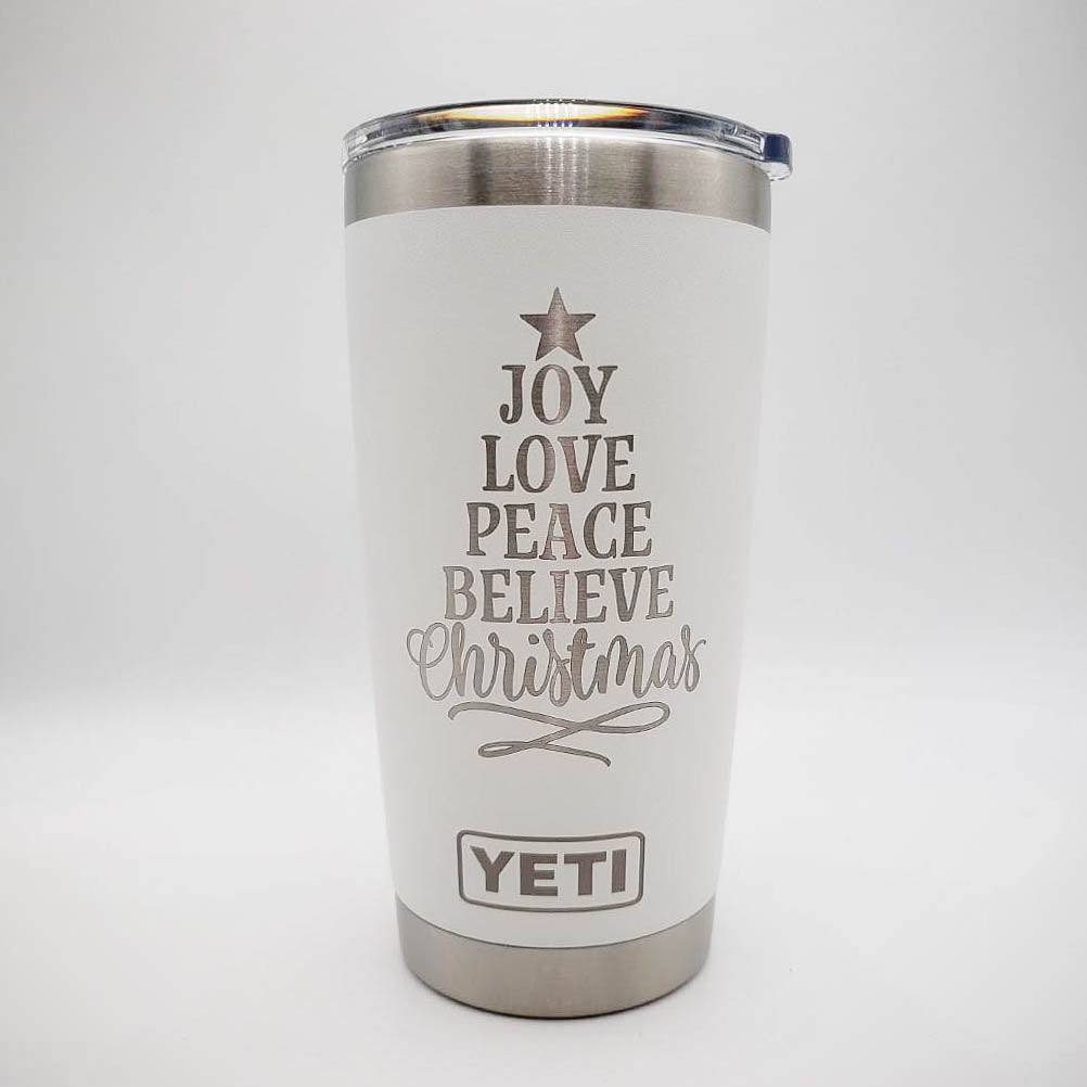 Joy Love Peace Believe - Christmas Engraved YETI Tumbler