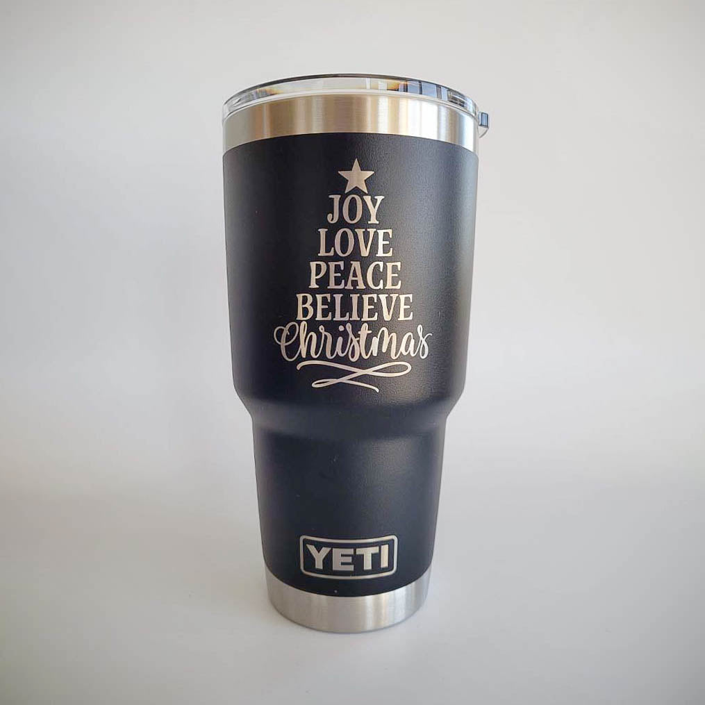 Joy Love Peace Believe - Christmas Engraved YETI Tumbler
