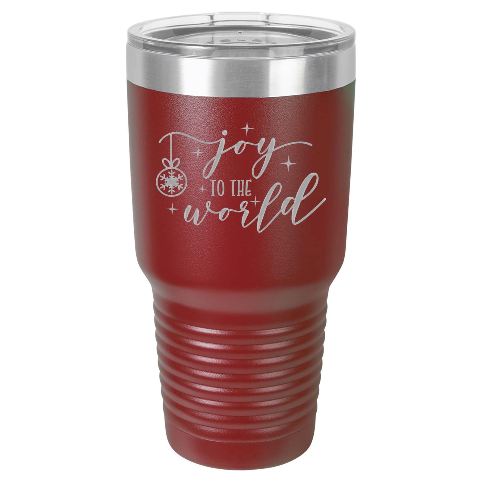 Joy to the World - Engraved Polar Camel Tumbler 30oz Maroon - Sunny Box