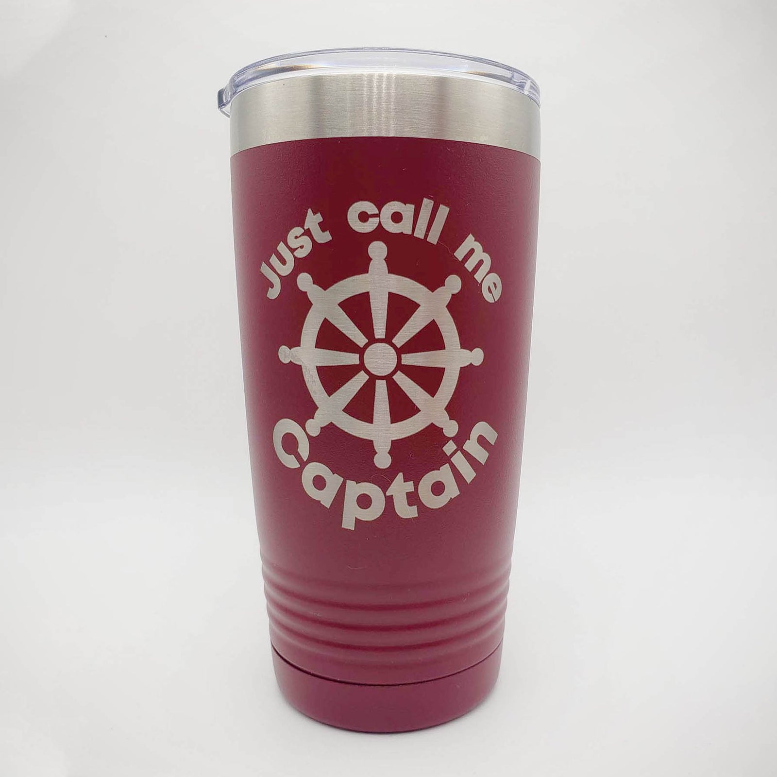 Just Call Me Captain - Engraved 20oz Maroon Polar Camel Tumbler - Sunny Box