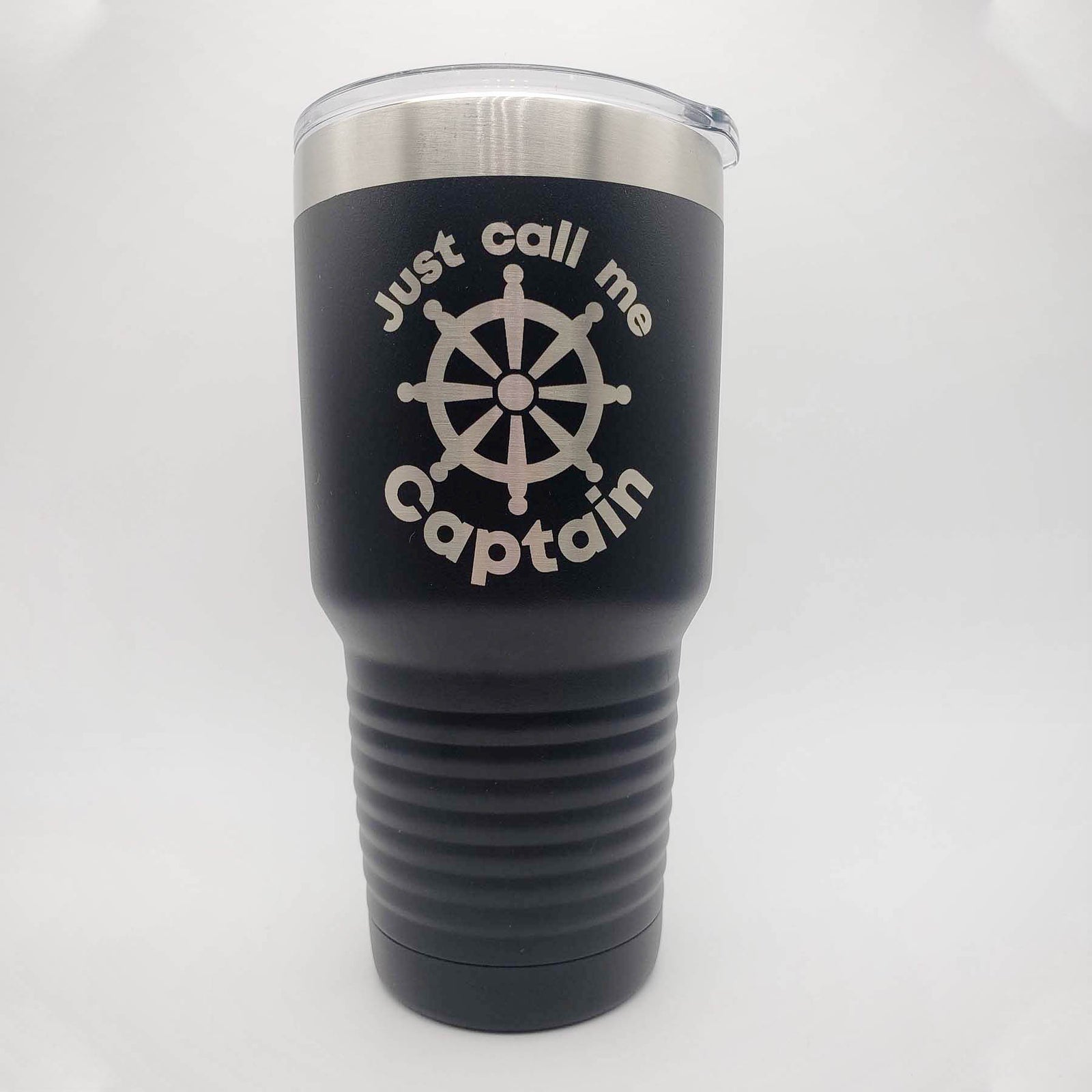 Just Call Me Captain - Engraved 30oz Black Polar Camel Tumbler - Sunny Box