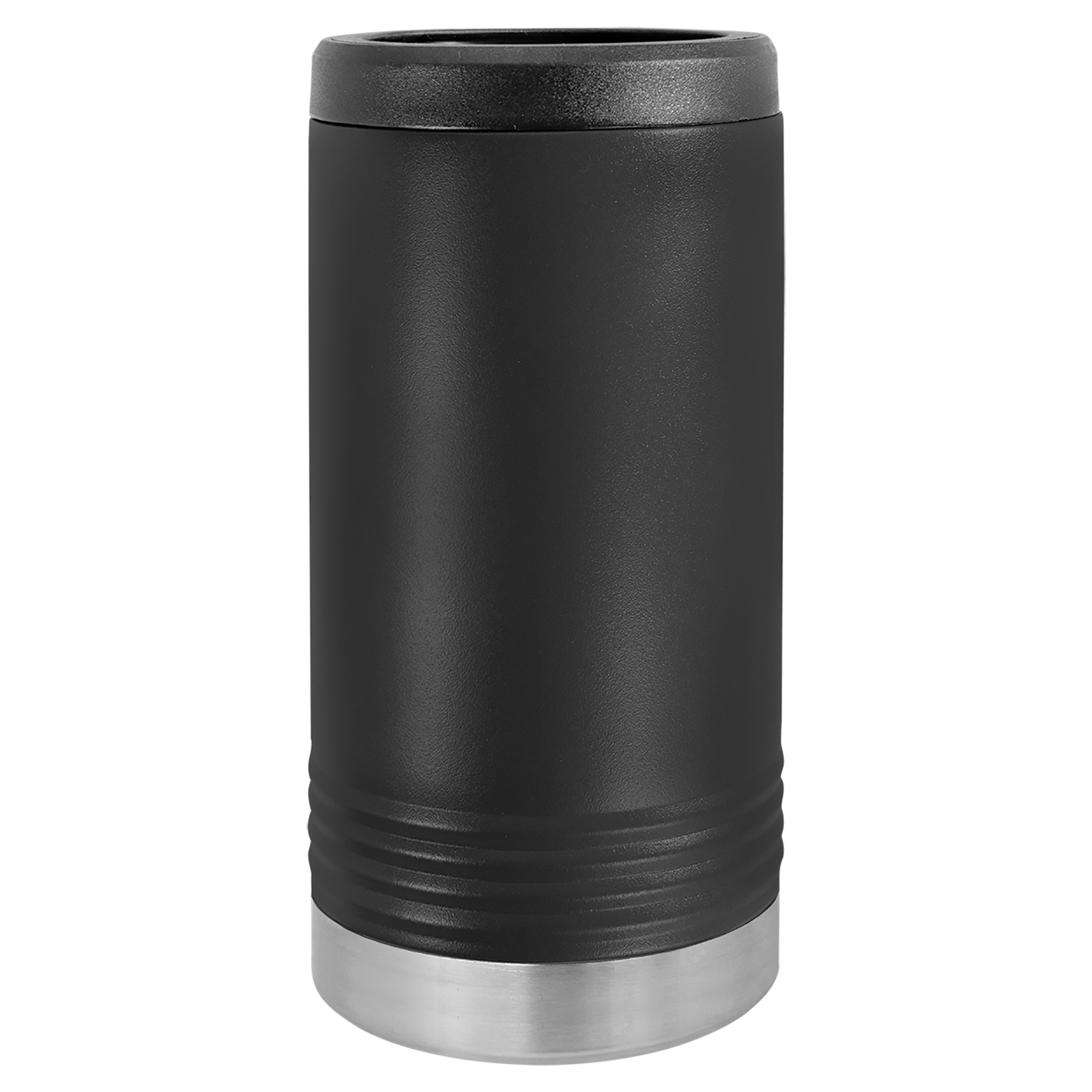 Engraved Polar Camel Slim Skinny Can Holder Black - Sunny Box