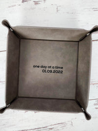 One Day At A Time Leather Catch All Valet tray - Sunny Box