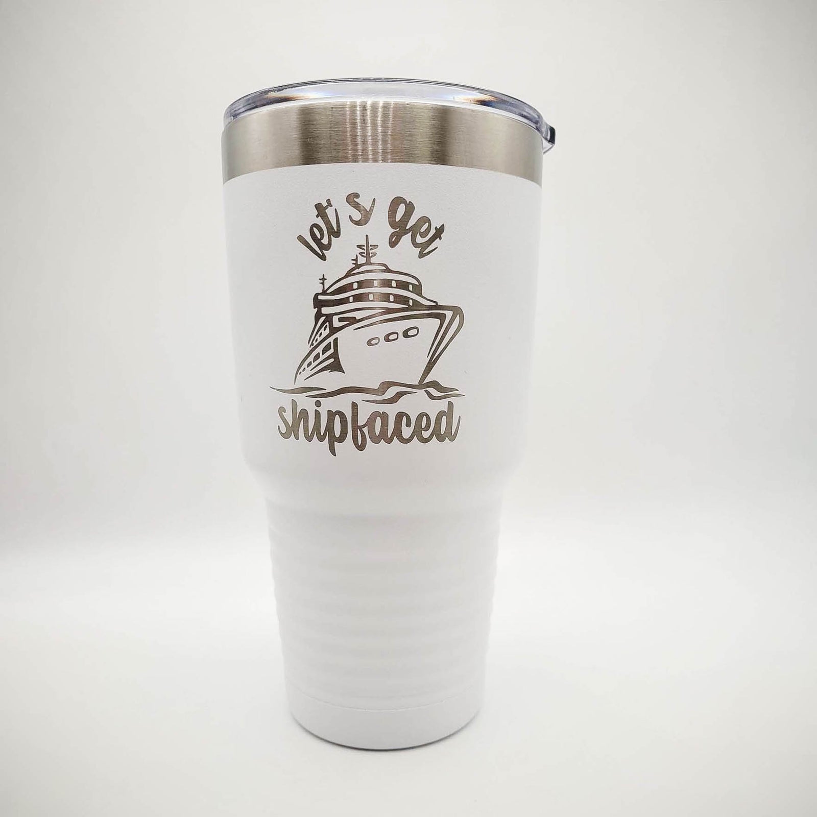 Lets Get Shipfaced - Engraved 30oz White Polar Camel Tumbler - Sunny Box