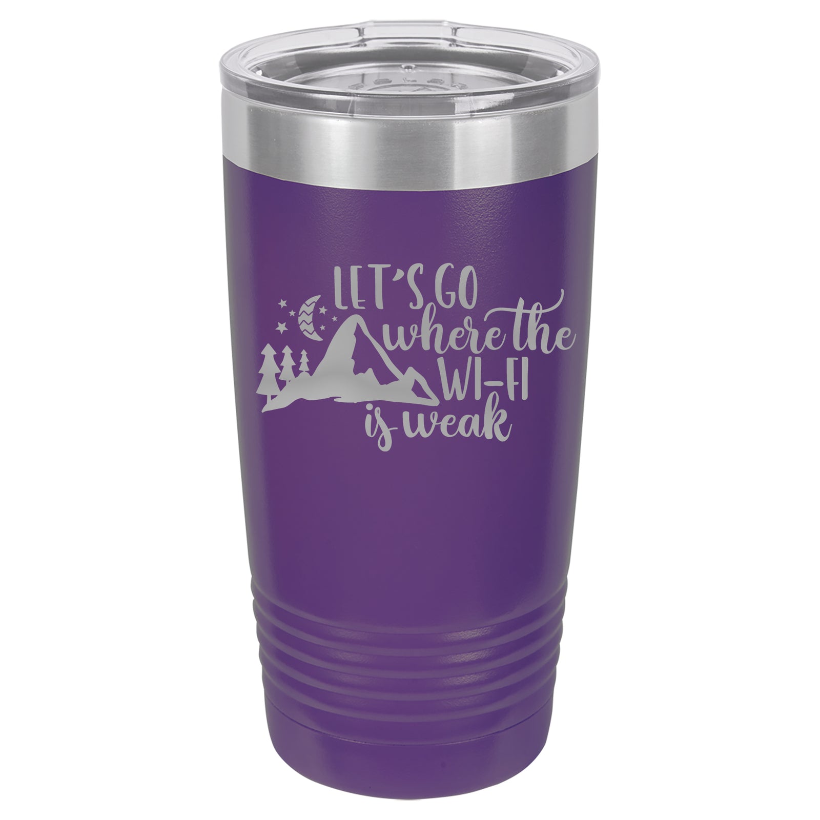 Let's Go Where the Wifi is Weak - Engraved 20oz Polar Camel Tumbler - Purple - Sunny Box