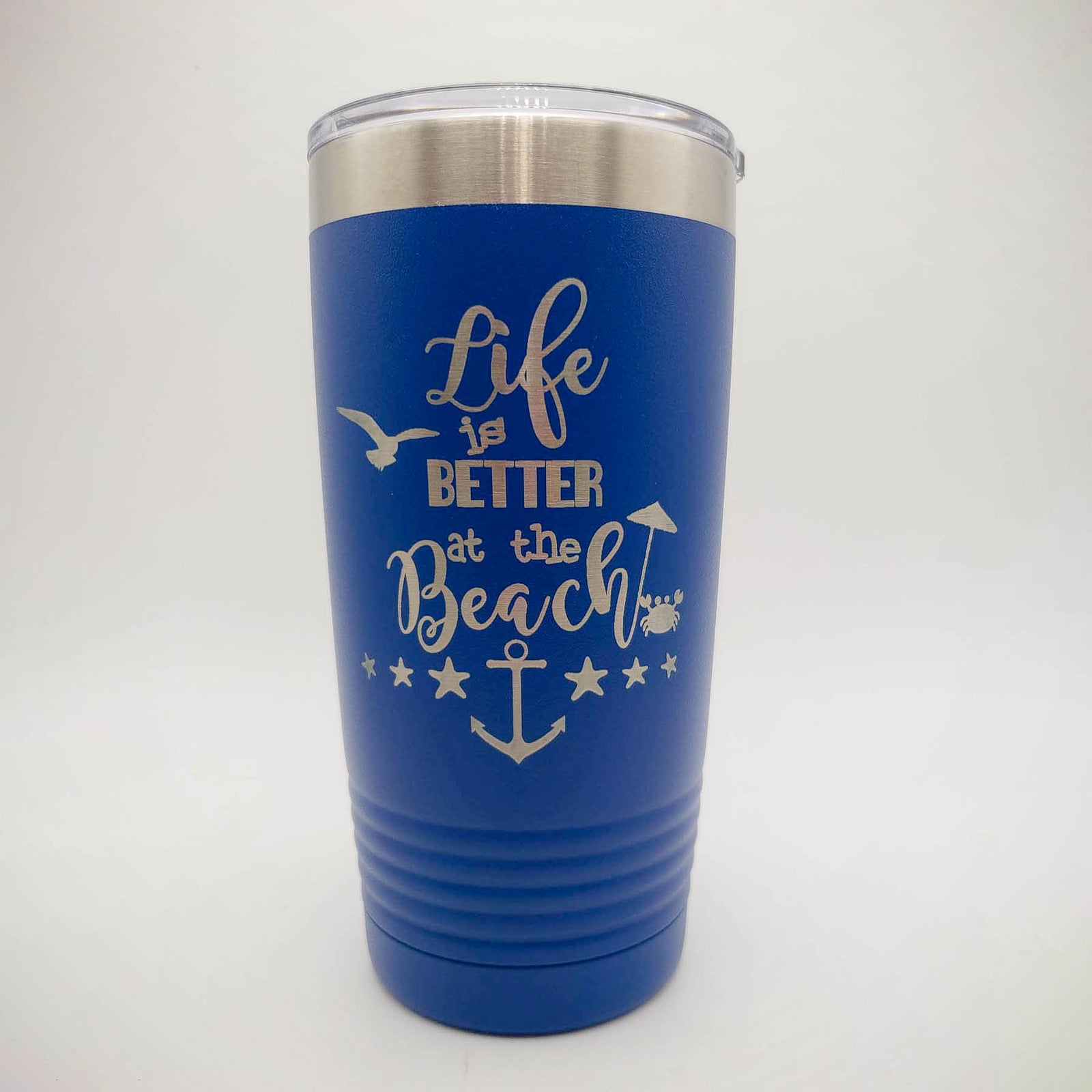 Engraved - Great Lakes - 15Oz Navy Blue Insulated Tumbler W/Handle