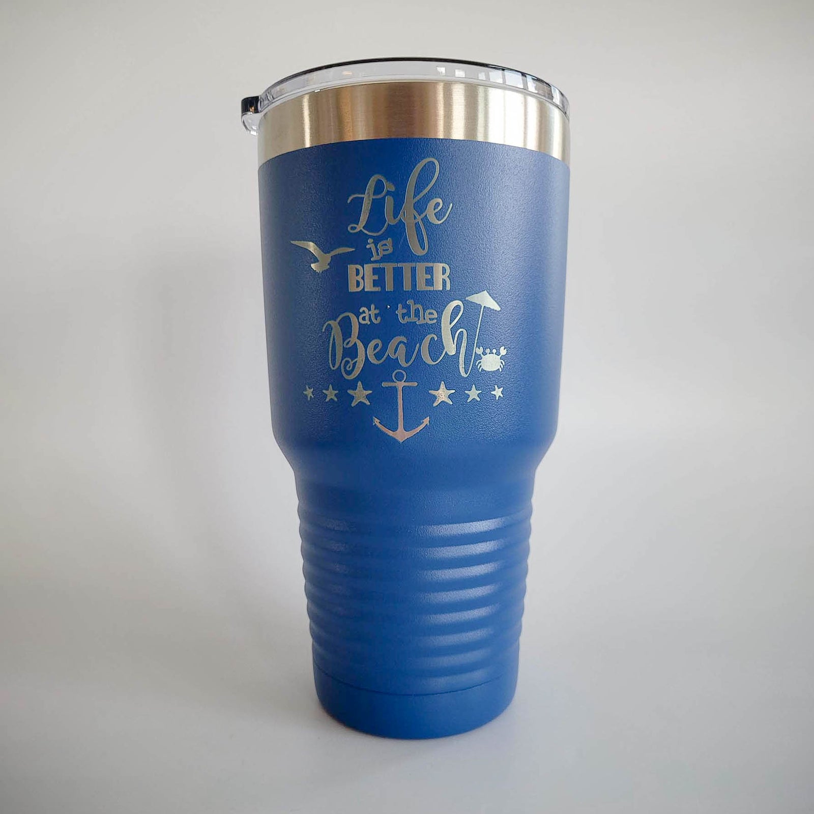 Life is Better at the Beach Engraved 30oz Blue Polar Camel Tumbler - Sunny Box