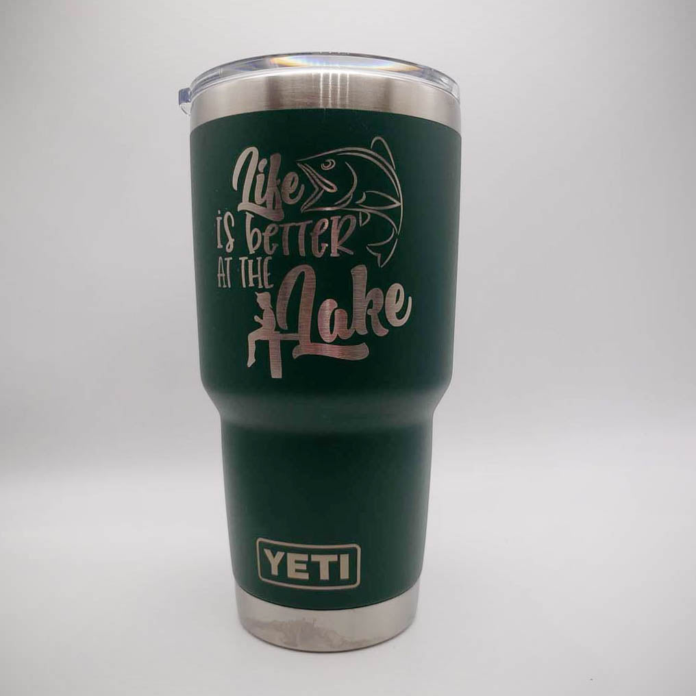 Life is Better at the Lake - Fisherman Engraved YETI Tumbler