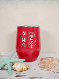 Life is Better in Flip Flops - Engraved 9oz Coral Wine Tumbler by Sunny Box