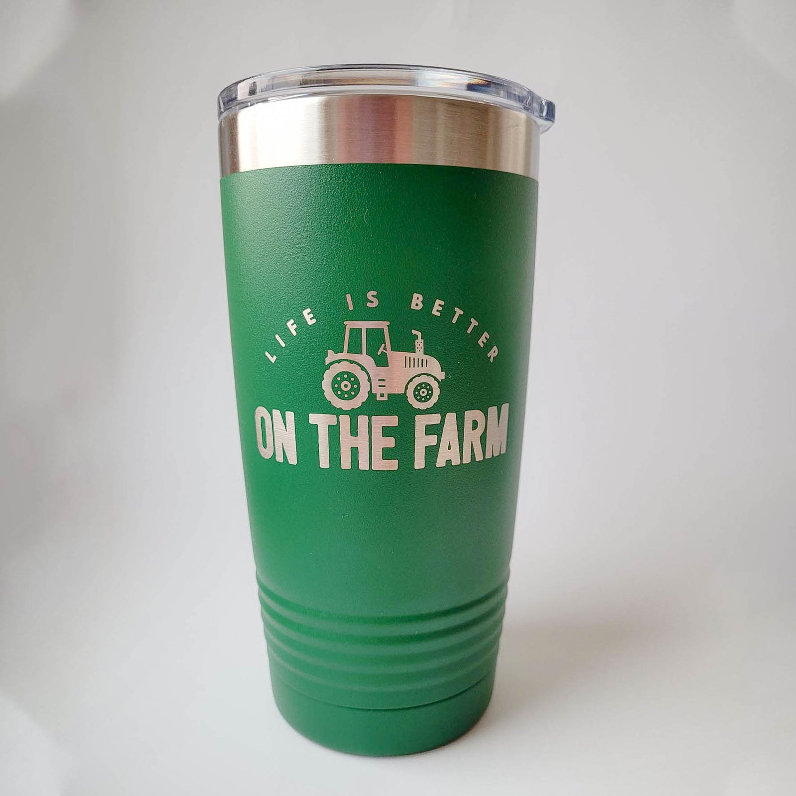 Life is Better on the Farm Engraved 20oz Green Polar Camel Tumbler - Sunny Box