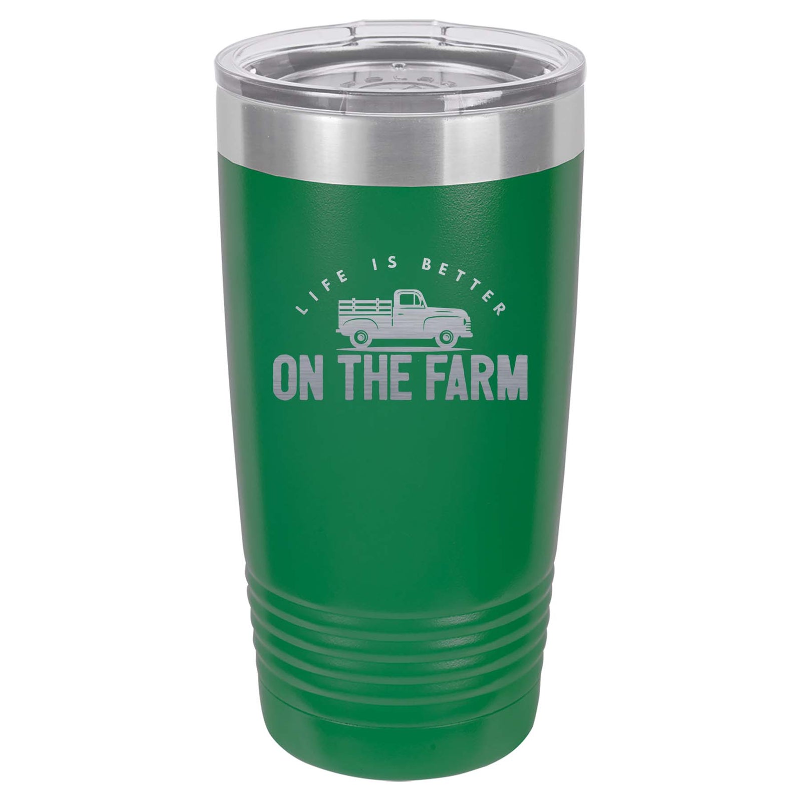 Life is Better on the Farm Engraved 20oz Green Polar Camel Tumbler - Sunny Box
