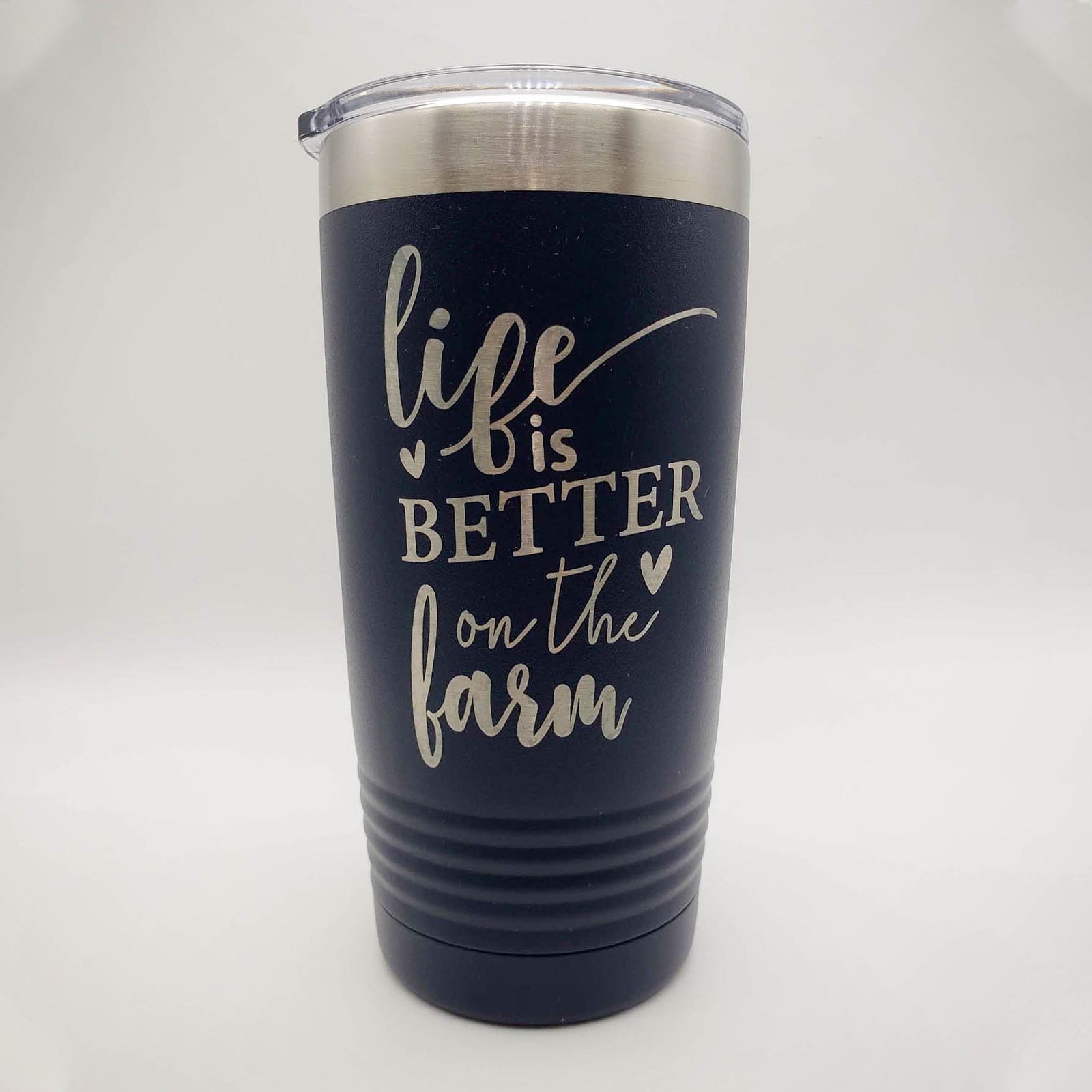 Life is Better on the Farm Engraved 20oz Navy Polar Camel Tumbler - Sunny Box