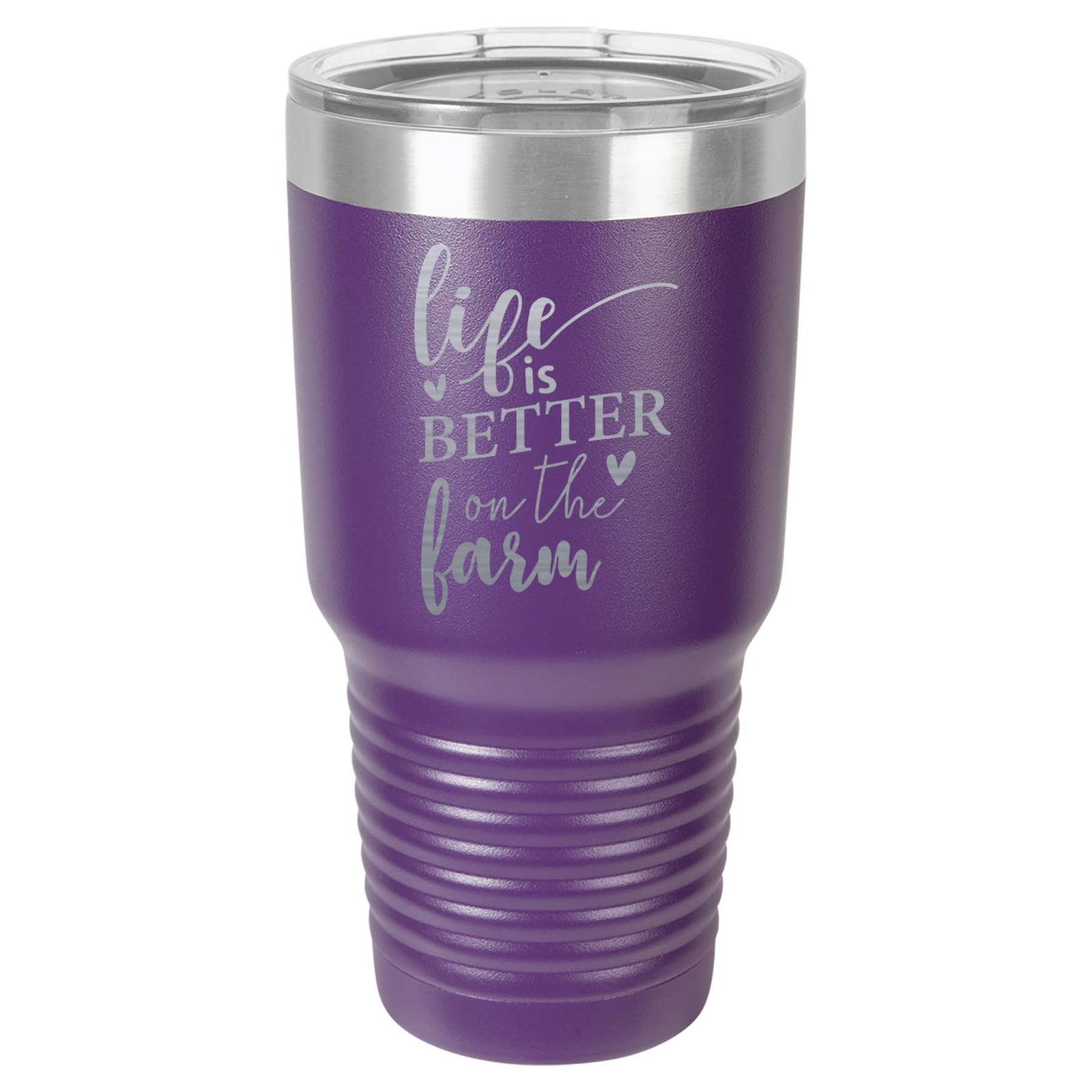 Life is Better on the Farm Engraved 30oz Purple Polar Camel Tumbler - Sunny Box