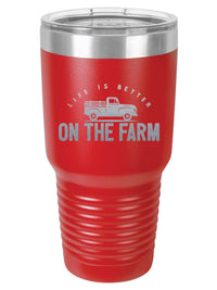 Life is Better on the Farm Engraved 30oz Red Polar Camel - Sunny Box