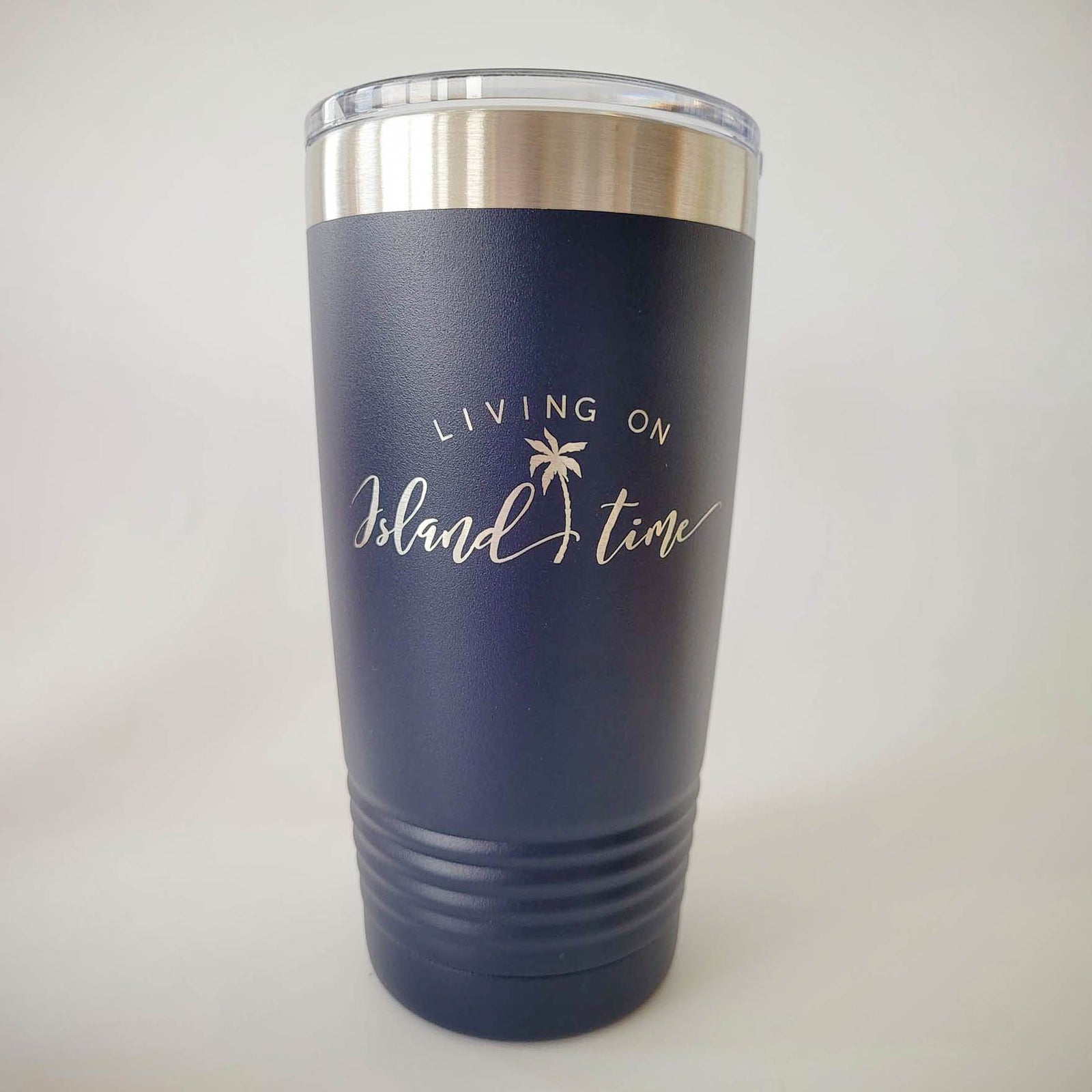 Living on Island Time - Engraved 20oz Navy Polar Camel Tumbler - Sunny Box