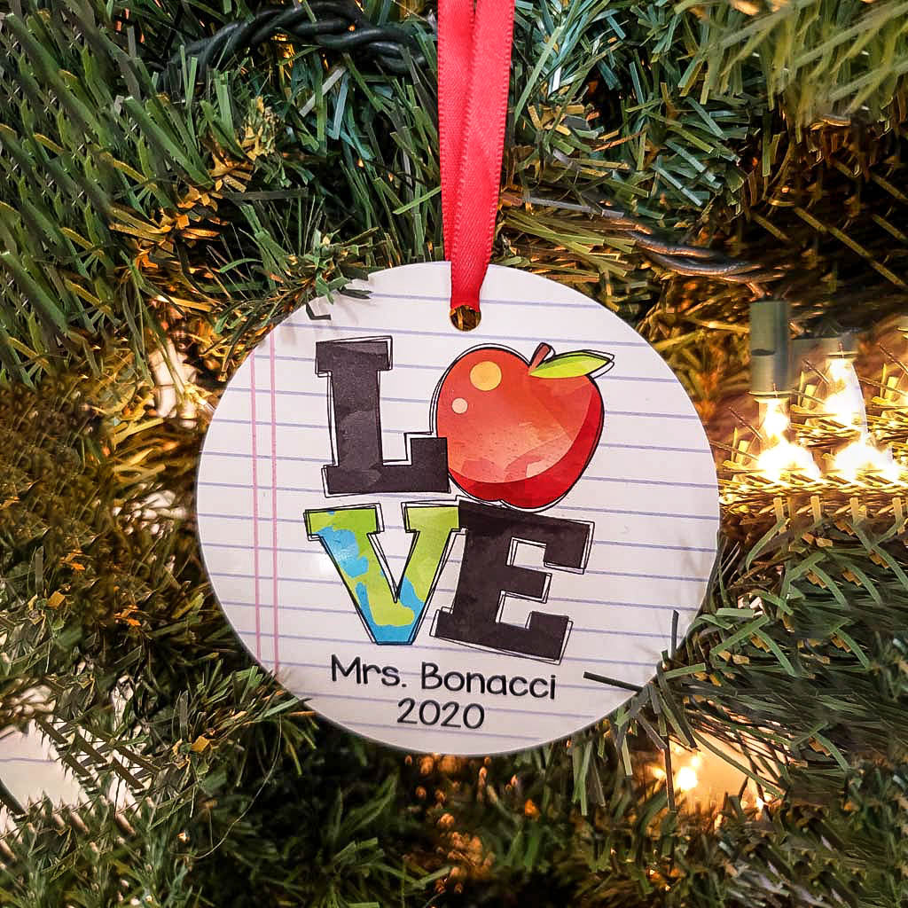Personalized Teacher Ornament - Sunny Box