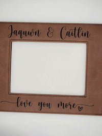 Love You More - Engraved Leatherette Picture Frame