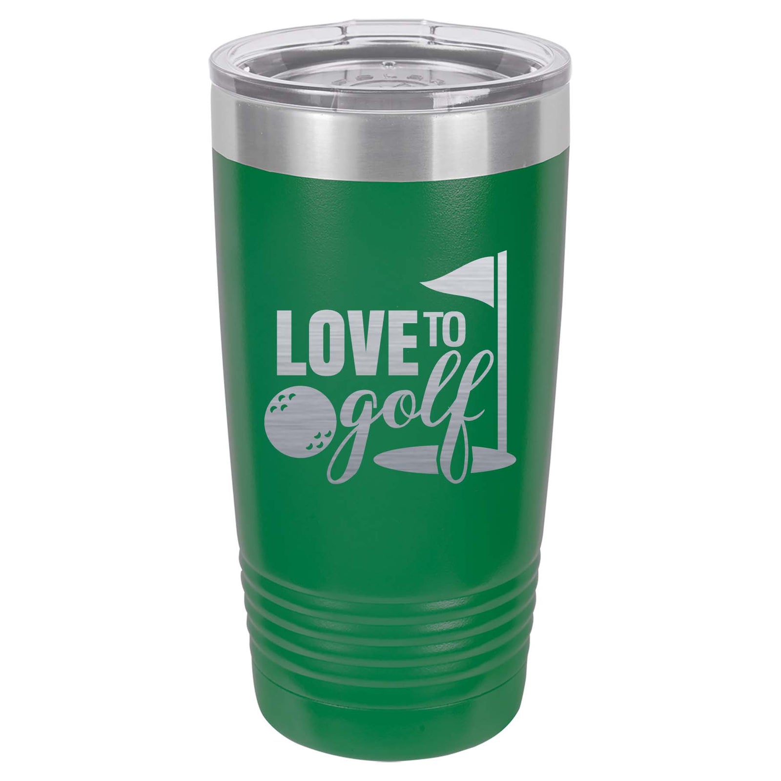 Love to Golf - Engraved 20oz Green Polar Came Tumbler - Sunny Box