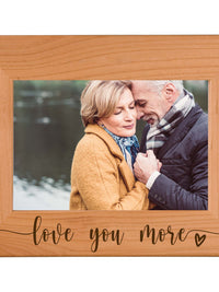 Love You More - Engraved Alder Wood Picture Frame - Sunny Box