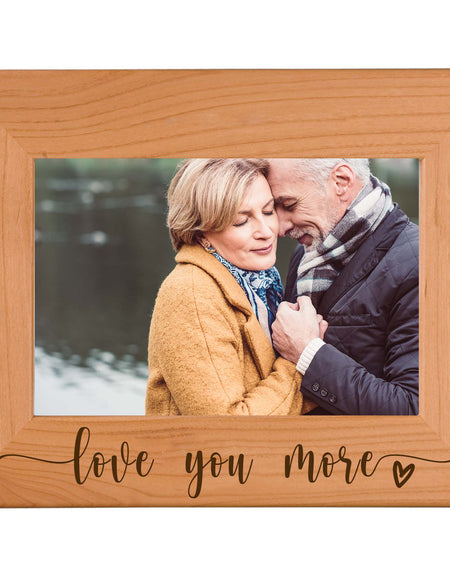 Love You More - Engraved Alder Wood Picture Frame - Sunny Box