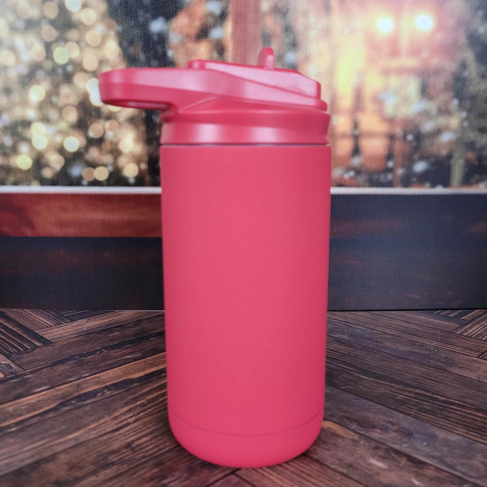 Personalized Engraved 12oz Kids Water Bottle Red Matte by Sunny Box