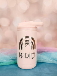 Personalized Engraved 12oz Kids Water Bottle Blush Matte by Sunny Box