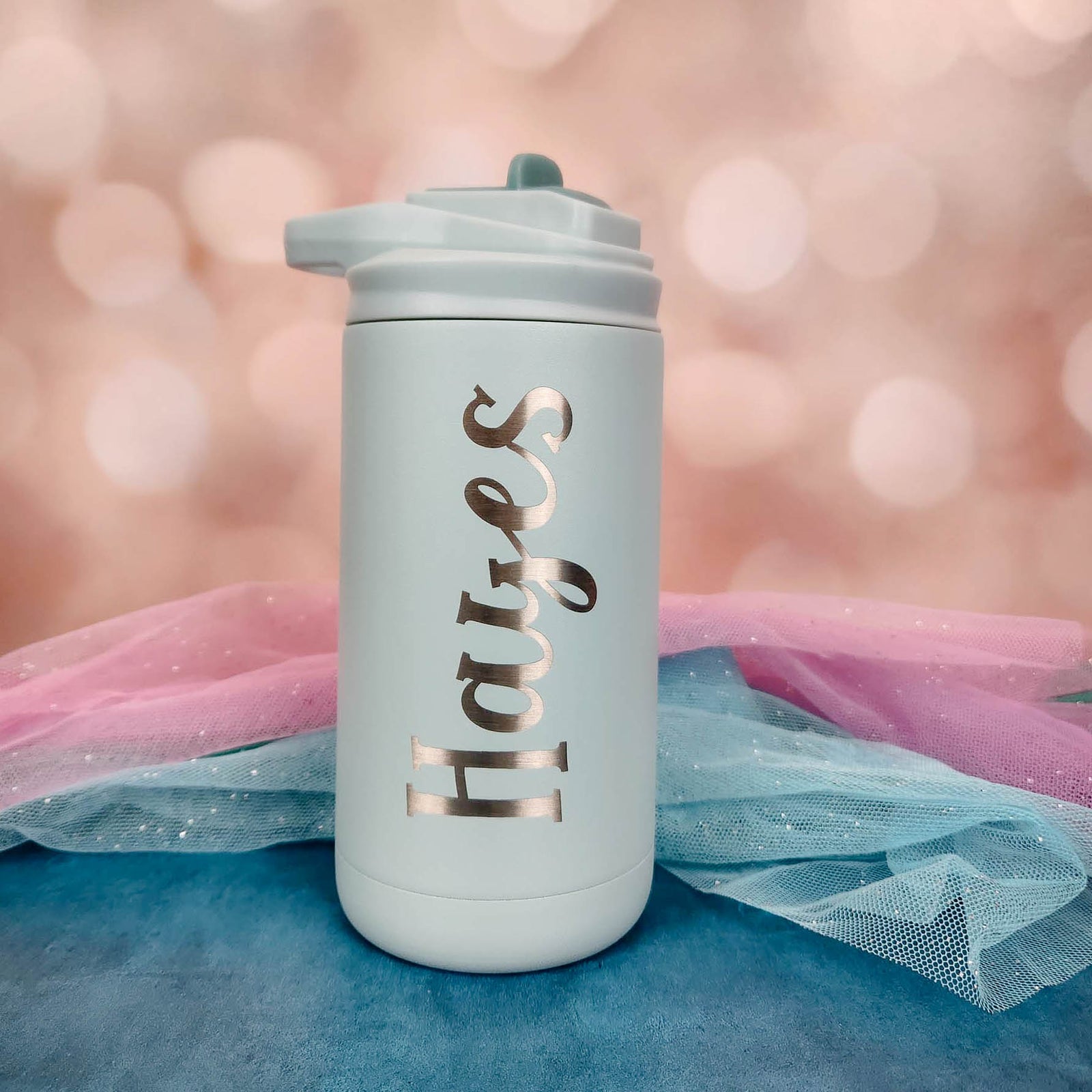 Personalized Engraved 12oz Kids Water Bottle Seaglass Matte by Sunny Box