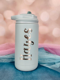 Personalized Engraved 12oz Kids Water Bottle Seaglass Matte by Sunny Box