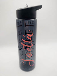 Personalized 24oz Water Bottle Tracker Maars Black by Sunny Box