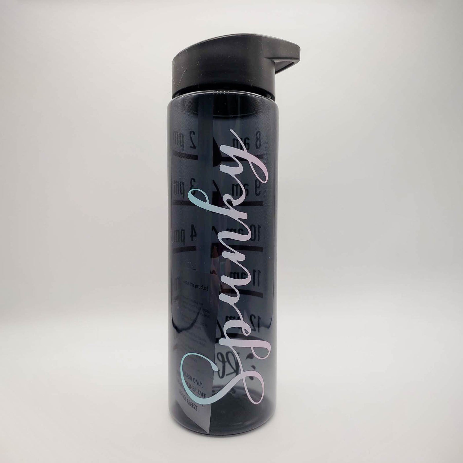 Personalized 24oz Water Bottle Tracker Maars Black by Sunny Box