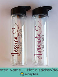 Bridesmaid / Wedding Party Personalized Water Bottle