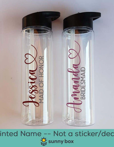 Bridesmaid / Wedding Party Personalized Water Bottle