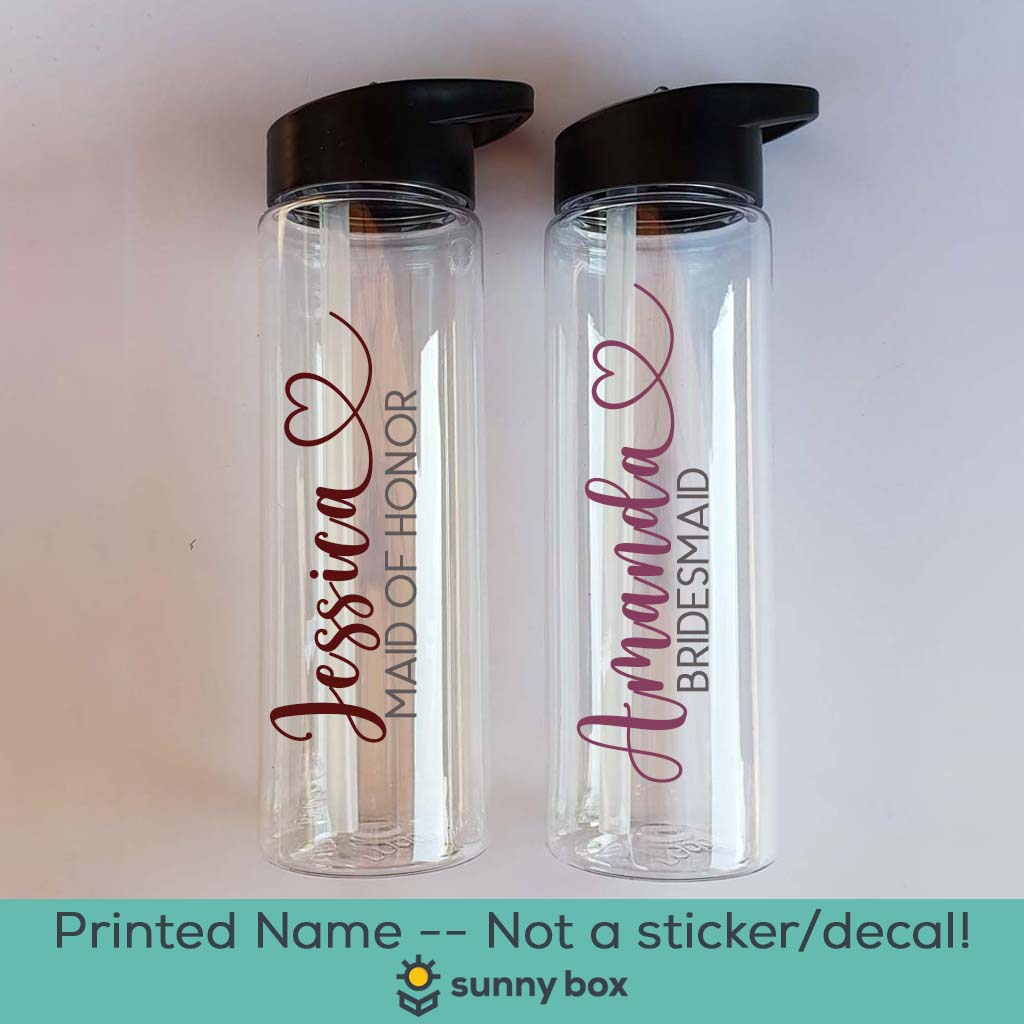 Bridesmaid / Wedding Party Personalized Water Bottle