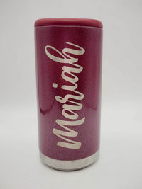 Engraved Skinny Can Cooler Rosewood Glitter Maars - Sunny Box