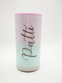 Engraved Skinny Can Cooler - Maars Seablush Ombre Sunny Box