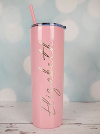 Personalized Engraved 20oz Skinny Tumbler Carnation by Sunny Box
