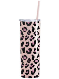 Personalized Engraved 20oz Skinny Tumbler Blush Leopard by Sunny Box