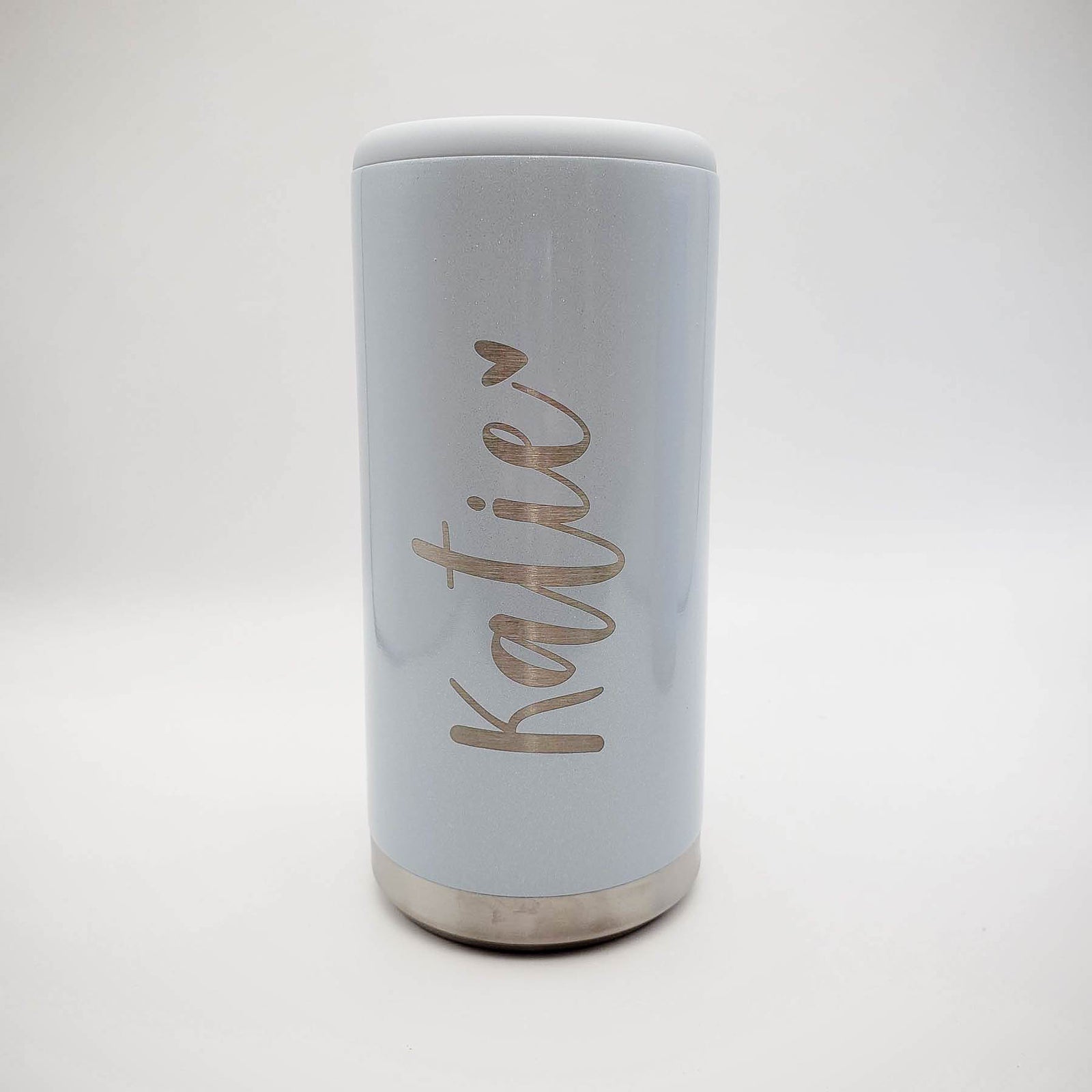 Personalized Engraved Skinny Can Cooler Maars Iceberg Glitter - Sunny Box