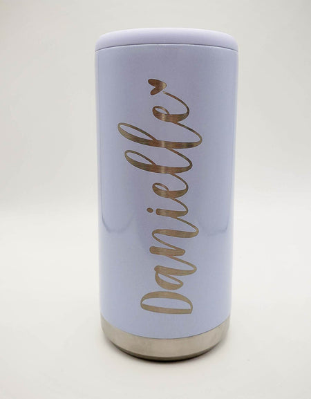 Engraved Maars Skinny Can Cooler Lilac Glitter - Sunny Box