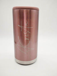 Personalized Engraved Skinny Can Cooler Rose Gold Glitter - Sunny Box