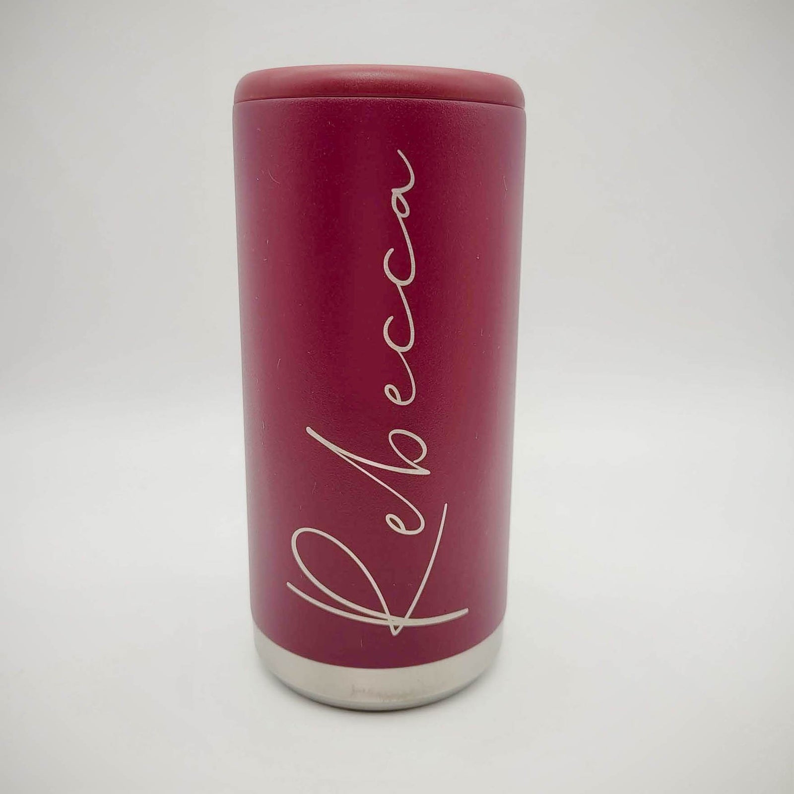Personalized Engraved Skinny Can Cooler Rosewood Matte - Sunny Box