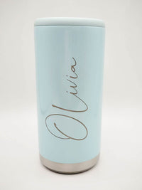 Personalized Engraved Skinny Can Cooler Seaglass Glitter - Sunny Box