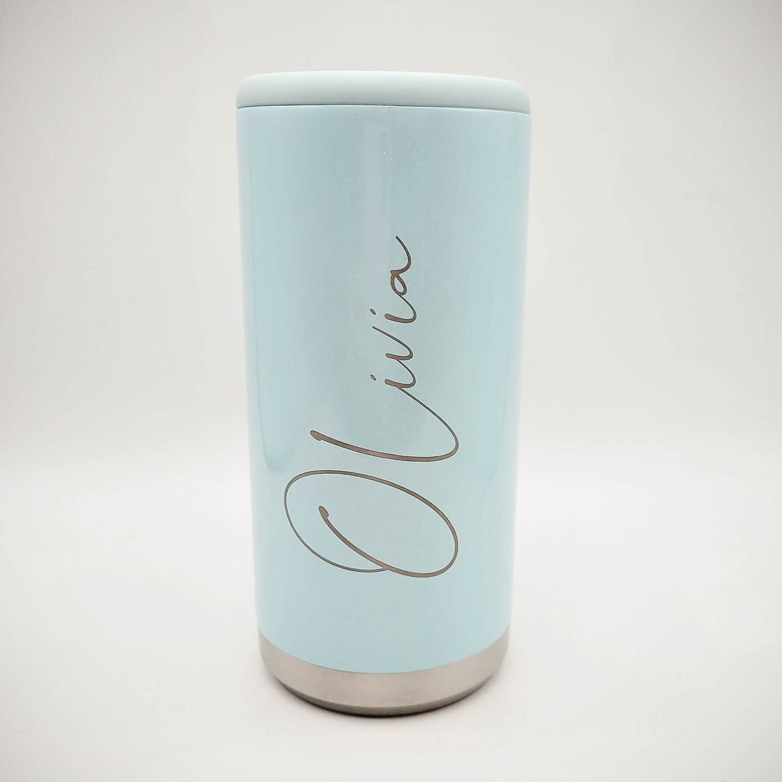 Personalized Engraved Skinny Can Cooler Seaglass Glitter - Sunny Box