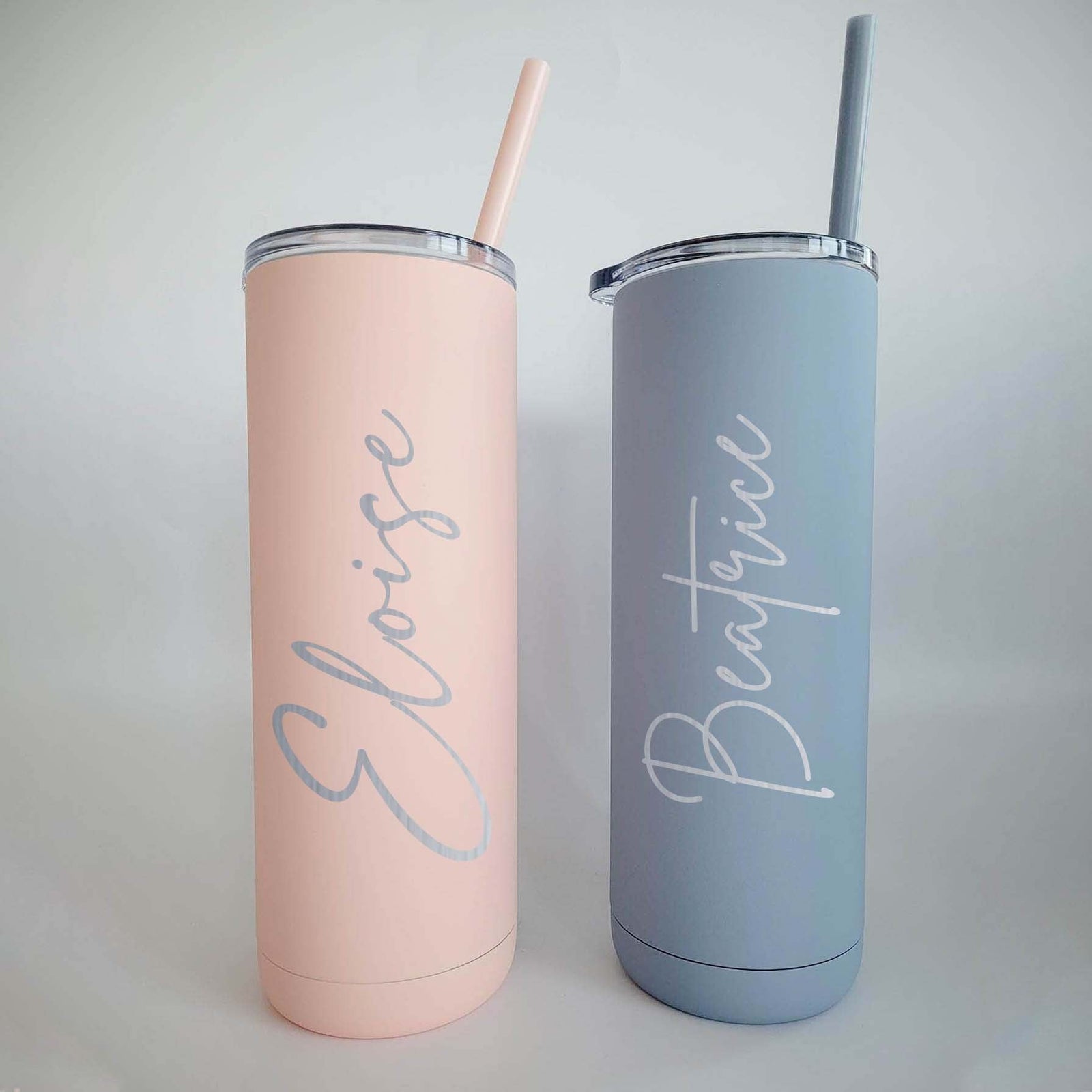 Beyond Blessed Doula - Plain Skinny Tumbler with Straw, 20oz